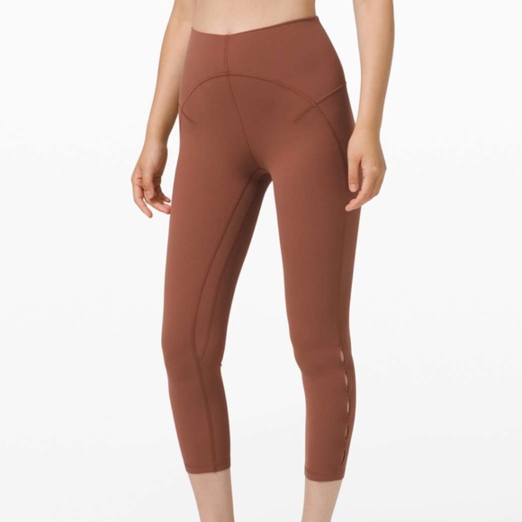Lululemon Women’s Unlimited High-Rise Crop 23” Ancient Copper Keyhole Leggings - Picture 1 of 15